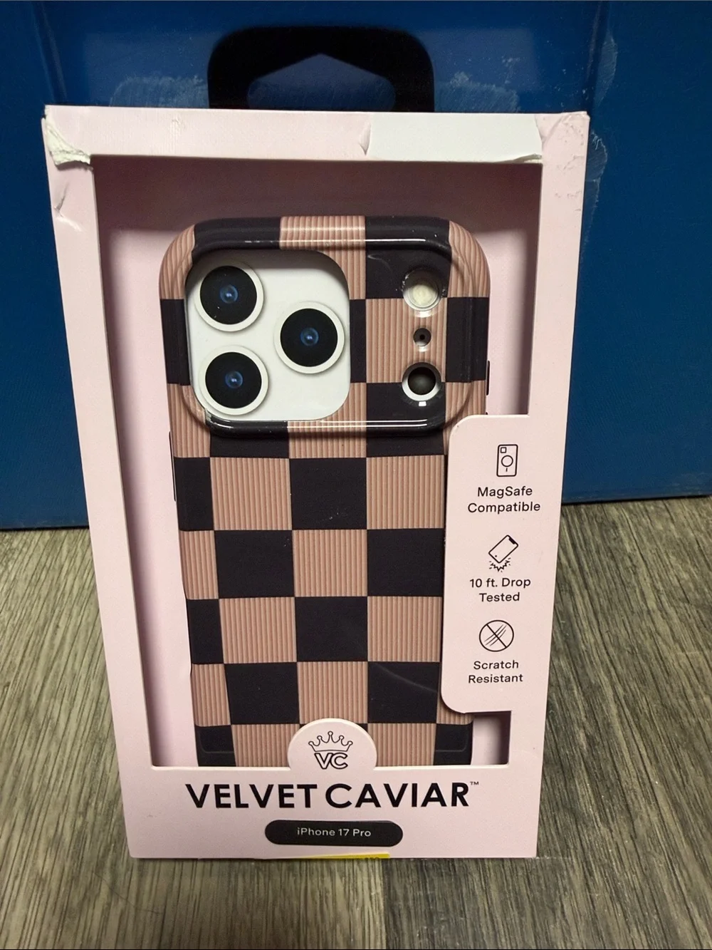 Velvet Caviar iPhone 17 Pro Case in Black & Brown Checkerboard